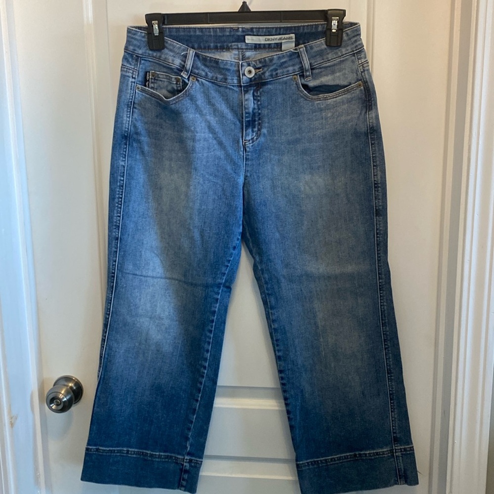 DKNY wide leg cropped jeans